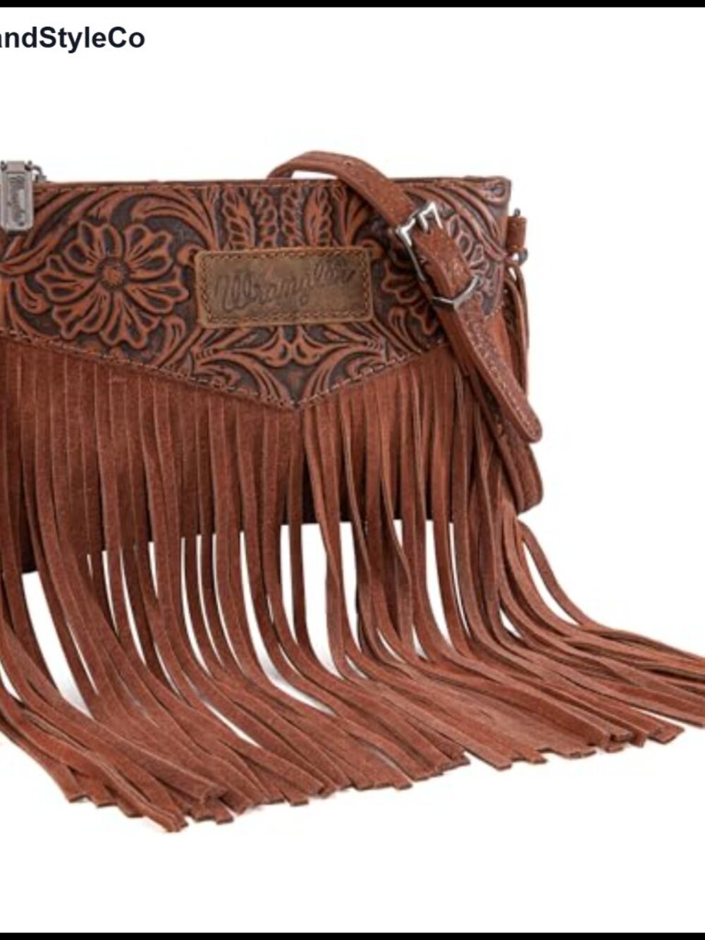 Wrangler by Montana West Faux Leather Fringe Crossbody Wristlet